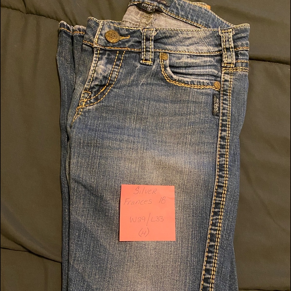 Silver Jeans Frances 18 Distressed 29 x 33 Denim H
